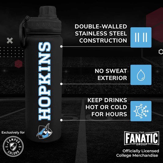 Johns Hopkins Blue Jays  Stainless Steel Water Bottle 24 oz Insulated - Black