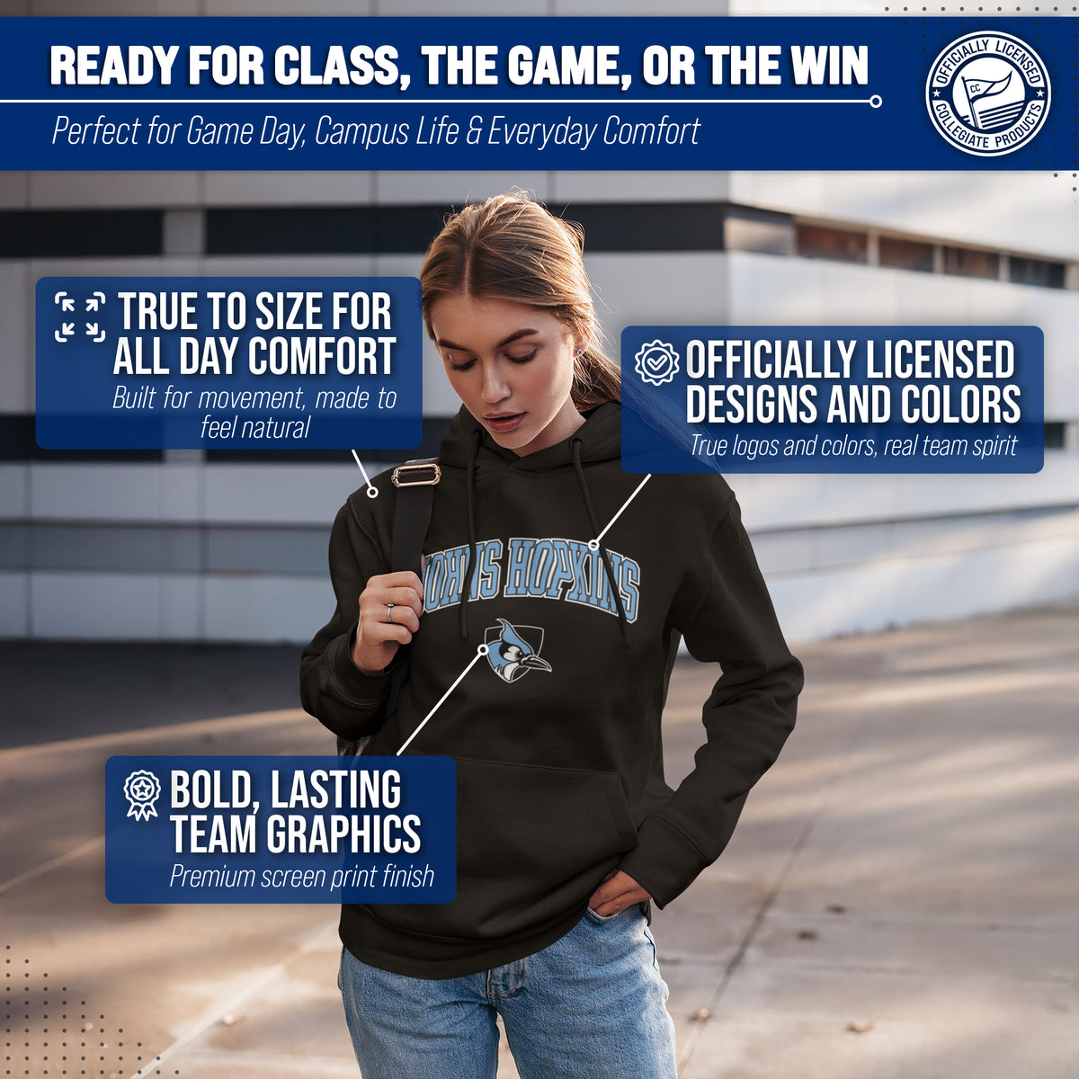 JHOP Arch & Logo Gameday Hoodie - Black