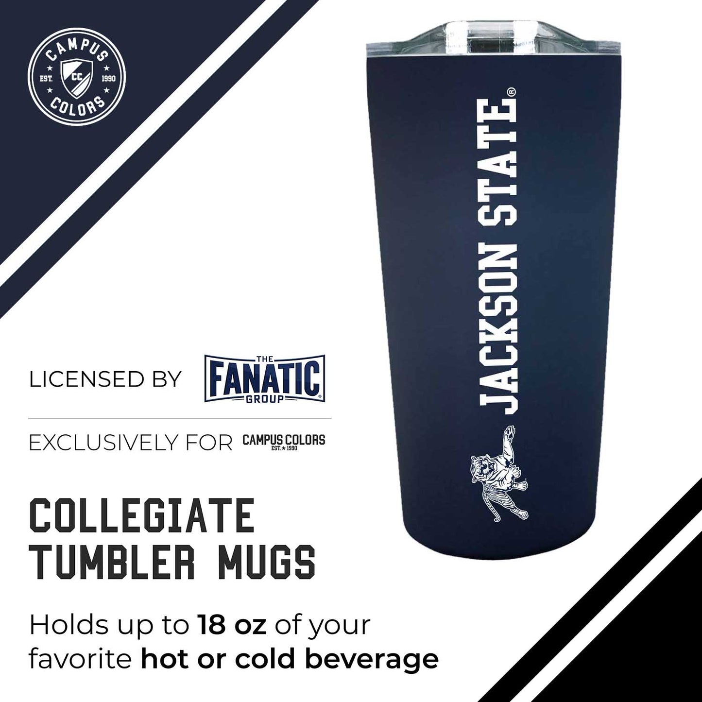 Jackson State University Campus Colors  NCAA Tumbler - Navy