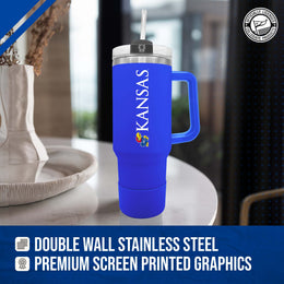 Kansas Jayhawks College & University 40 oz Travel Tumbler With Handle - Royal