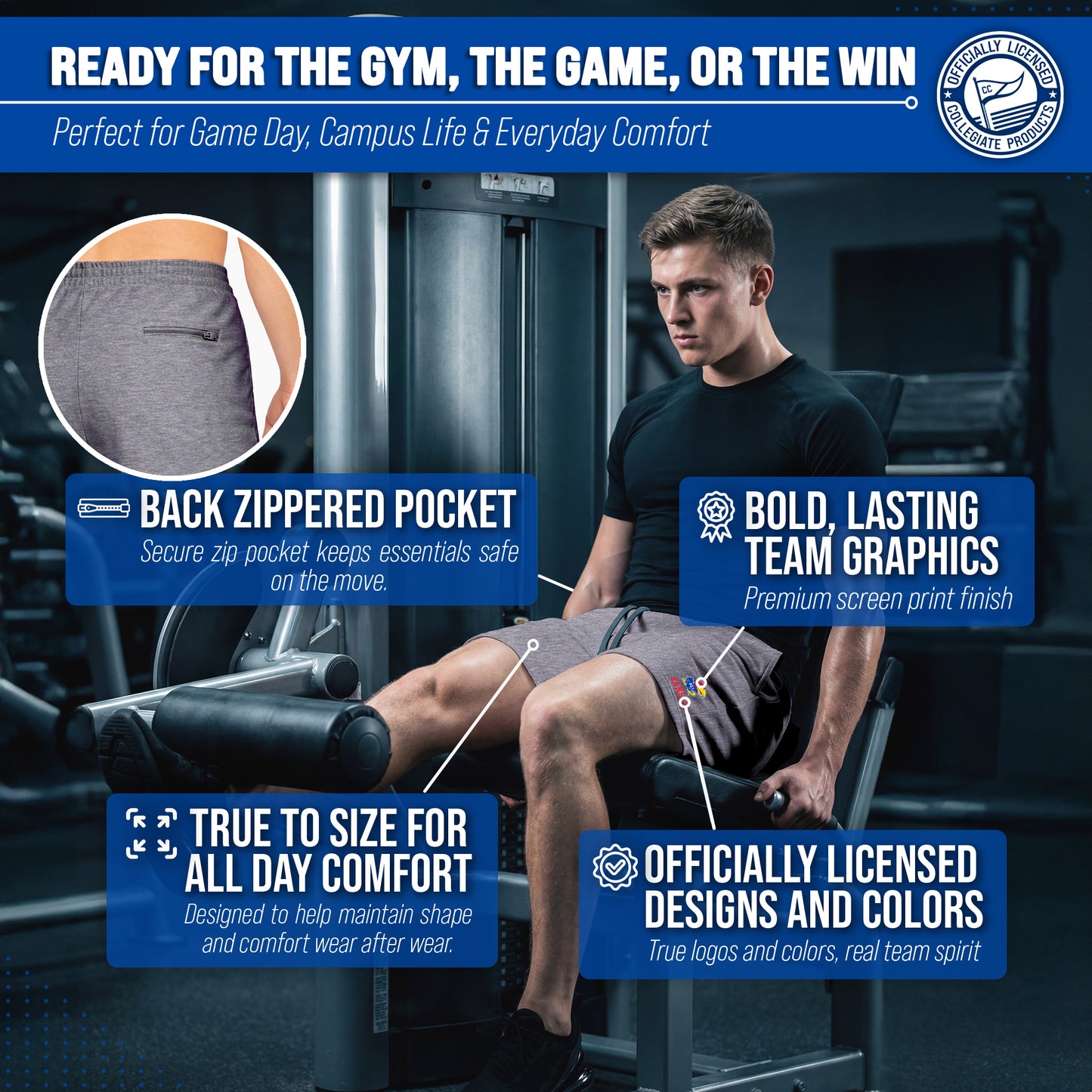 Kansas Jayhawks NCAA Men’s University Athletic Performance Shorts - Gray Heather
