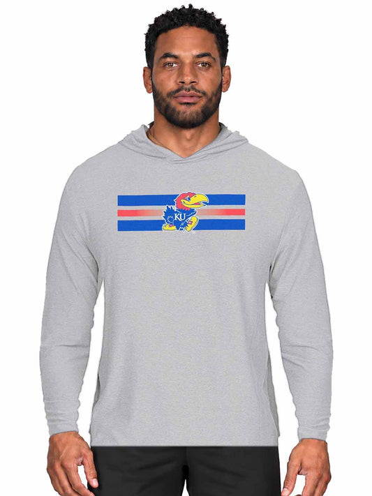 Kansas Jayhawks  Scholarship Cloud Jersey Hoodie Long Sleeve - Gray Heather
