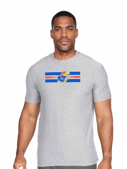 Kansas Jayhawks  Scholarship Cloud Jersey Short Sleeve Tee - Gray Heather