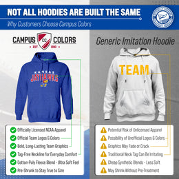 Kansas Jayhawks NCAA Adult Unisex Starting Fresh Heathered Hooded Fleece Sweatshirt - Royal Heather