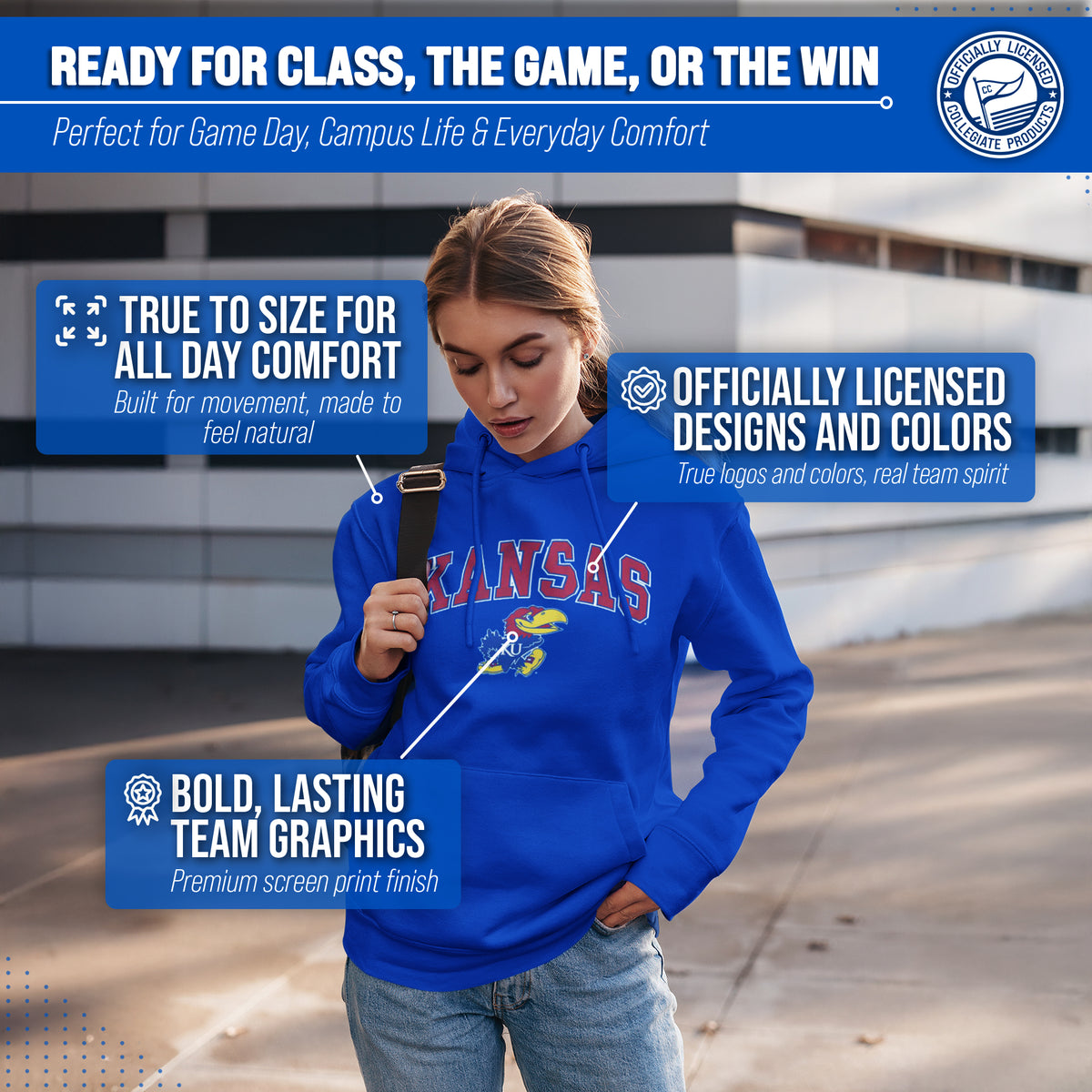 KAN Arch & Logo Gameday Hoodie - Royal