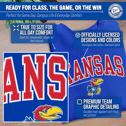 Kansas Jayhawks Adult Tackle Twill Crewneck - Royal
