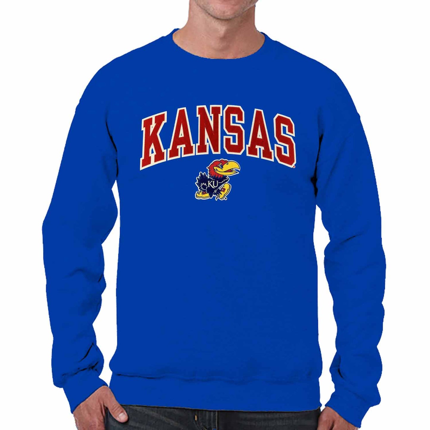 Kansas Jayhawks Adult Tackle Twill Crewneck - Royal