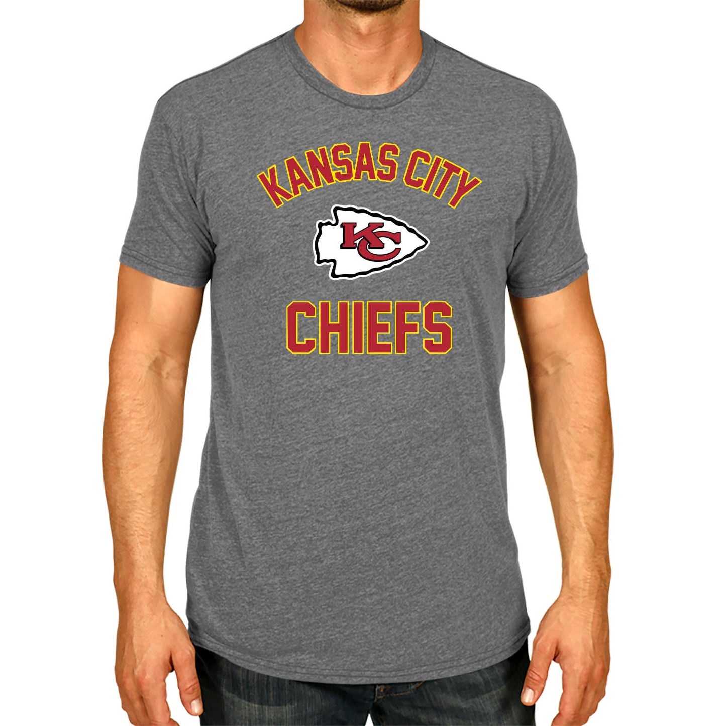 Kansas City Chiefs Team Fan Apparel NFL  Adult Gameday T-Shirt - Sport Gray