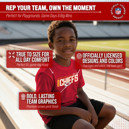 Kansas City Chiefs NFL Youth Modern Endzone T-Shirt Unisex Boys Girls - Red