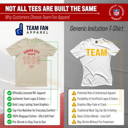 Kansas City Chiefs NFL Adult Big Date Tag-Less T-Shirt - Natural