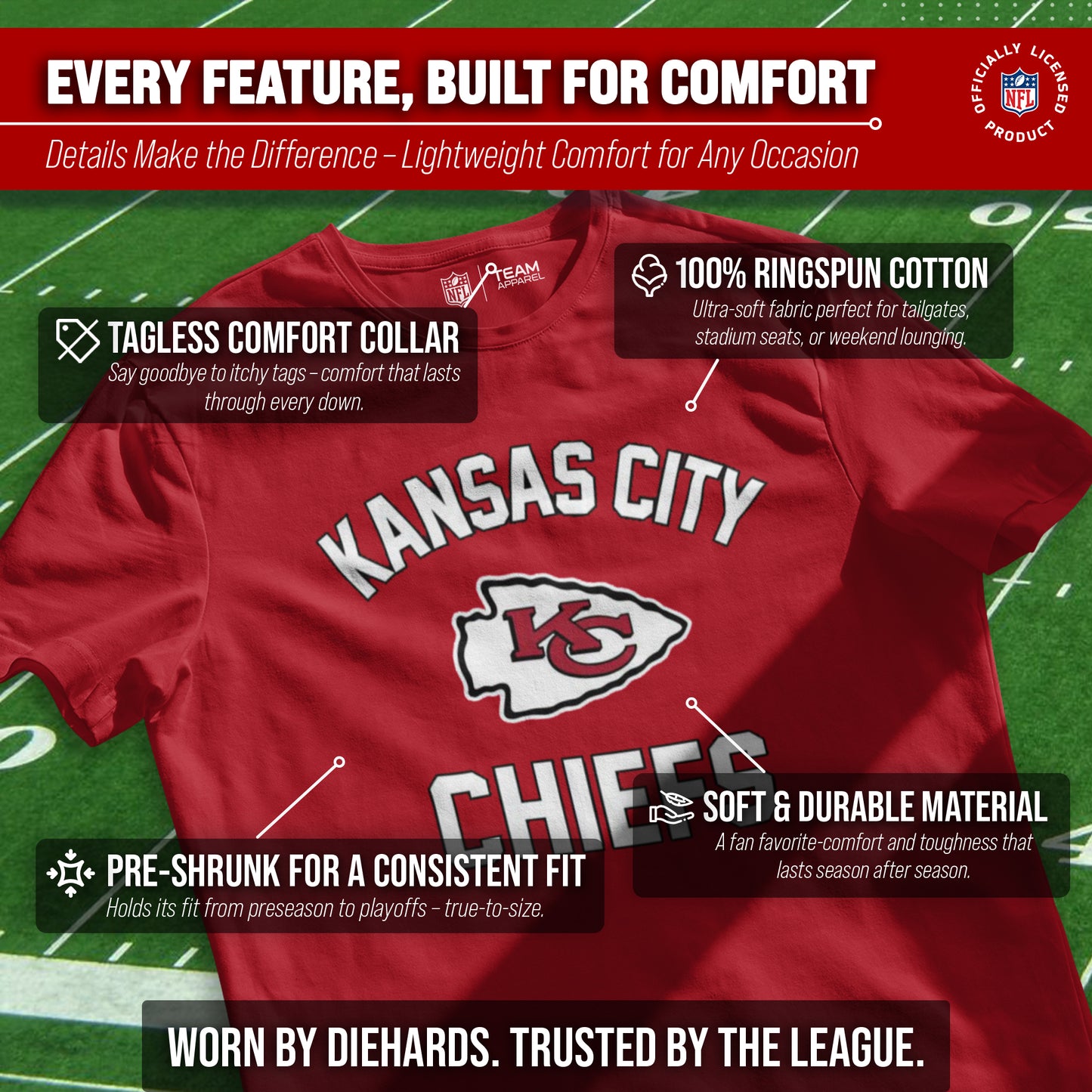 Kansas City Chiefs Team Fan Apparel NFL  Gameday T-Shirt - Red