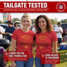 Kansas City Chiefs NFL Womens Big Date Tag-Less T-Shirt - Red Heather
