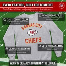 Kansas City Chiefs NFL Adult Gameday Football Crewneck Sweatshirt - Sport Gray