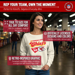 Kansas City Chiefs NFL Womens Vintage Charm French Terry Slouchy Top - Birch