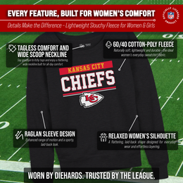 Kansas City Chiefs NFL Womens Team Block French Terry Slouchy Top - Charcoal