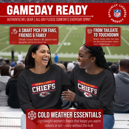 Kansas City Chiefs NFL Womens Team Block French Terry Slouchy Top - Charcoal