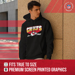Kansas City Chiefs NFL Adult Unisex Vintage Block Ultra Soft Fleece Hooded Sweatshirt - Black