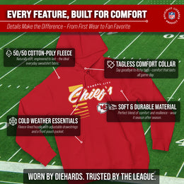 Kansas City Chiefs NFL Adult Unisex Retro Script Ultra Soft Fleece Hooded Sweatshirt - Red