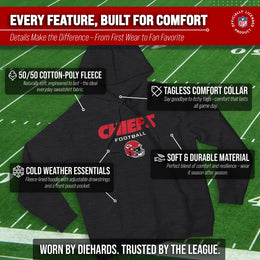 Kansas City Chiefs Adult NFL Football Helmet Heather Hooded Sweatshirt  - Charcoal