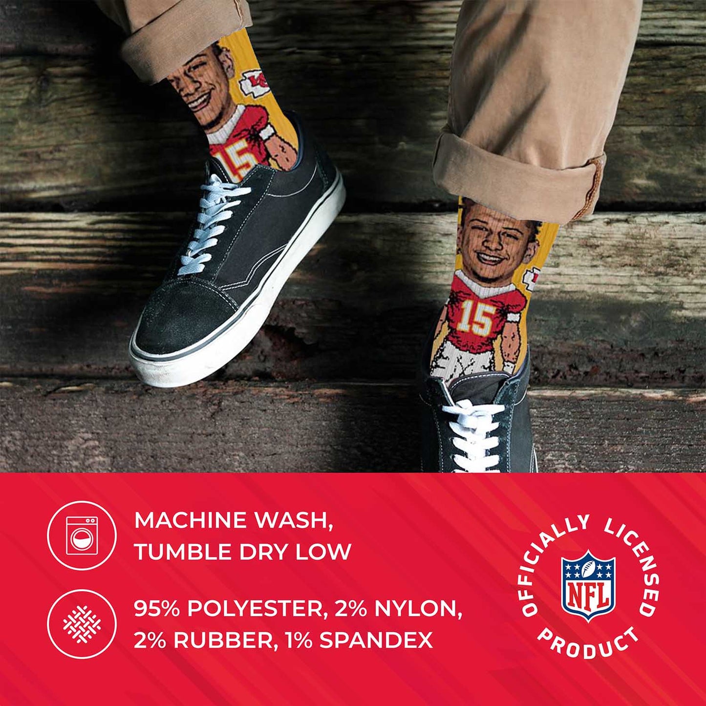 Kansas City Chiefs NFL V Curve Socks - Gold #15