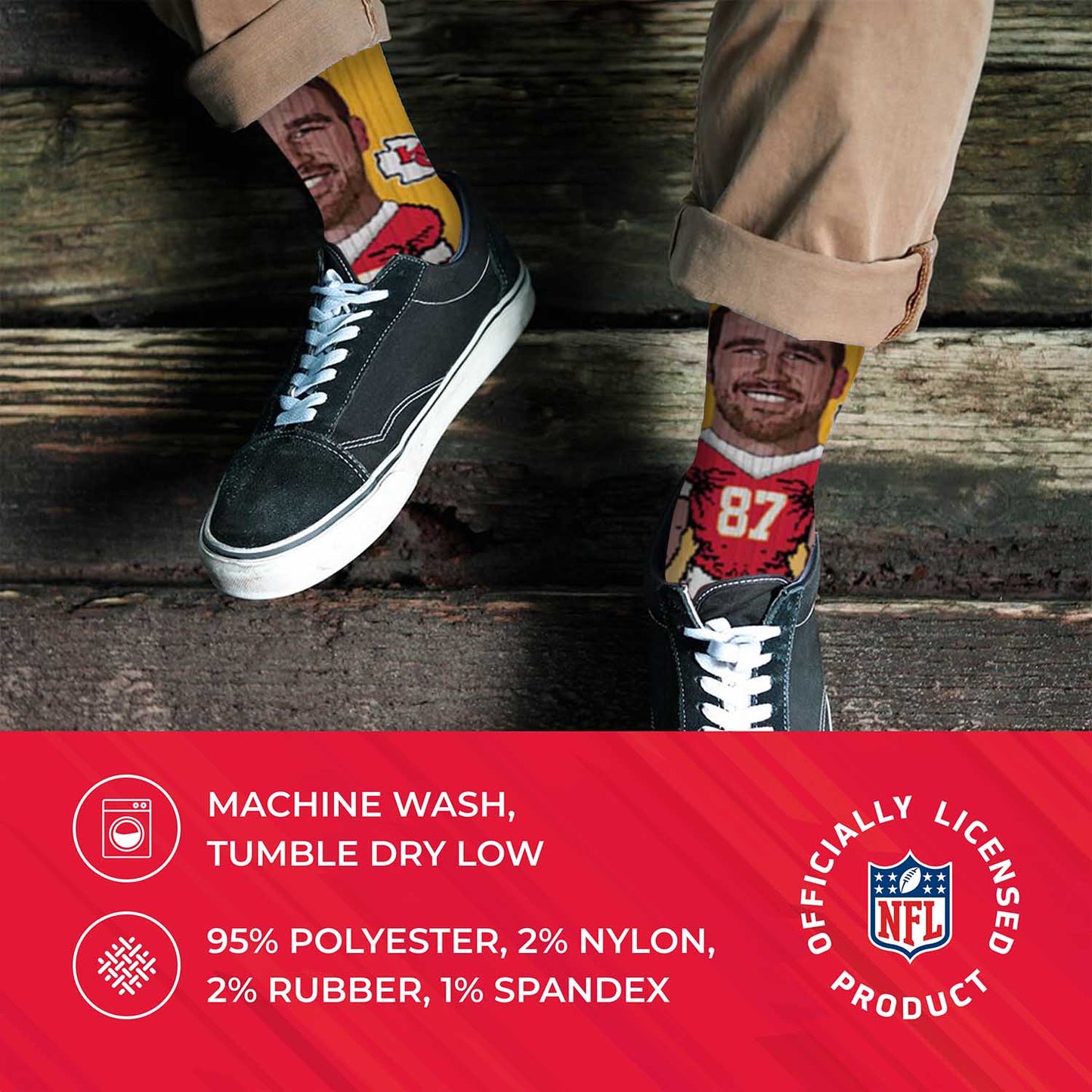 Kansas City Chiefs NFL V Curve Socks - Gold