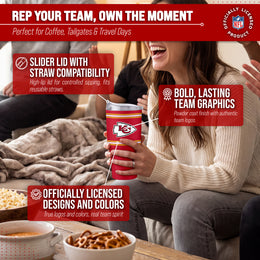 Kansas City Chiefs  30 oz Stripe Powder Coat Tumbler | NFL Stainless - Red
