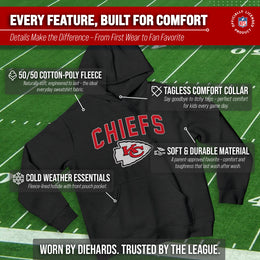 Kansas City Chiefs NFL Youth Home Team Hoodie- Kids Hooded Sweatshirt - Black