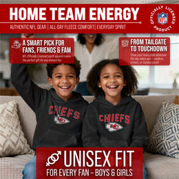 Kansas City Chiefs NFL Youth Home Team Hoodie- Kids Hooded Sweatshirt - Black