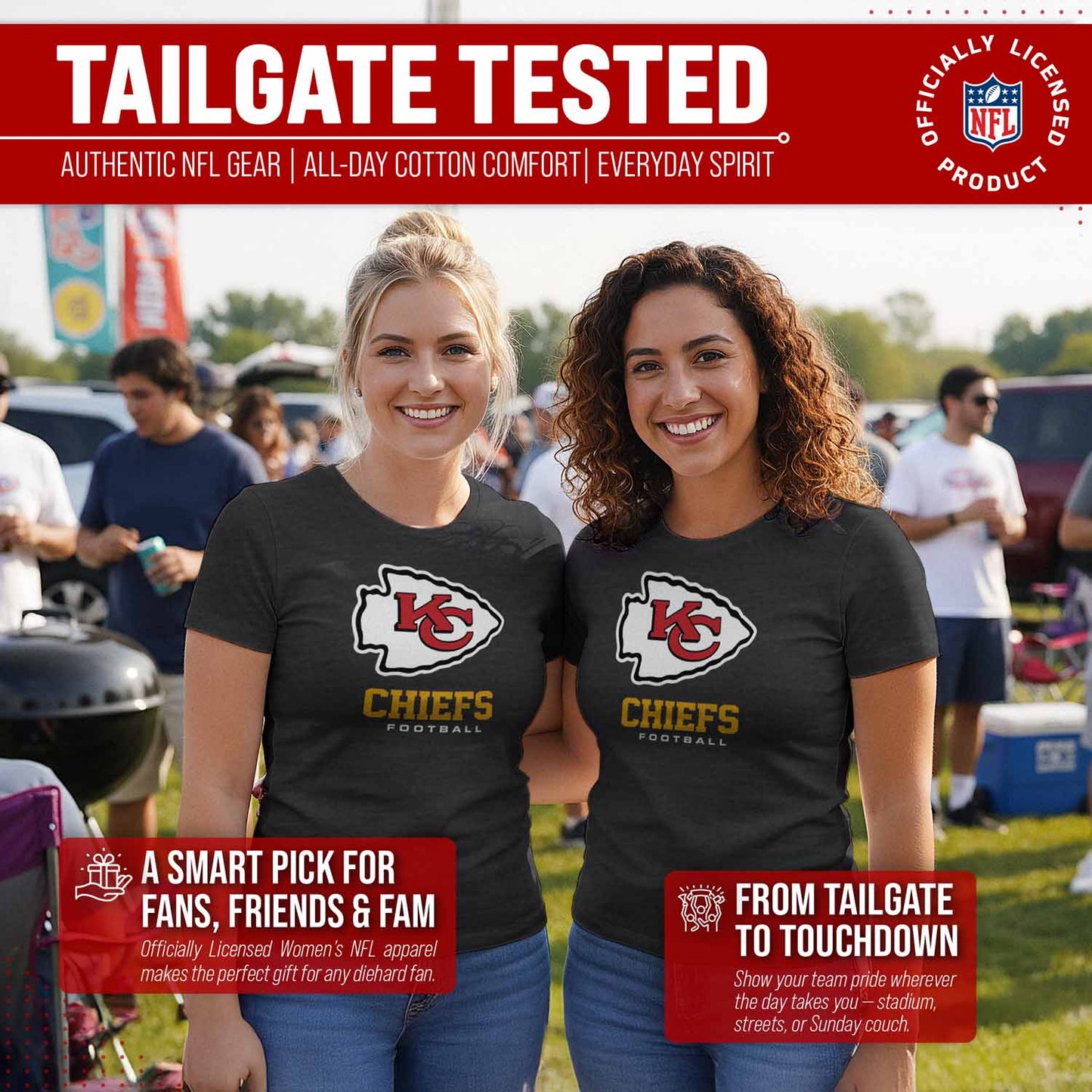 Kansas City Chiefs Women's NFL Ultimate Fan Logo Short Sleeve T-Shirt - Black
