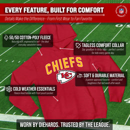 Kansas City Chiefs NFL Youth Home Team Hoodie- Kids Hooded Sweatshirt - Red