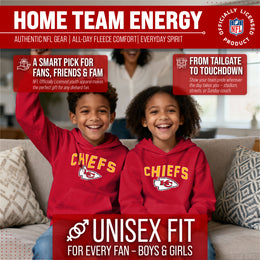 Kansas City Chiefs NFL Youth Home Team Hoodie- Kids Hooded Sweatshirt - Red
