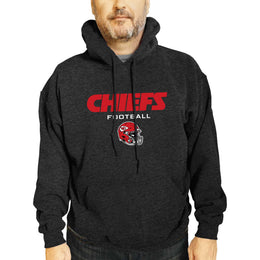 Kansas City Chiefs Adult NFL Football Helmet Heather Hooded Sweatshirt  - Charcoal