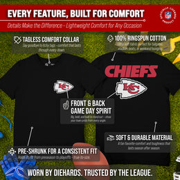 Kansas City Chiefs NFL Pro Football Final Countdown Adult Cotton-Poly Short Sleeved T-Shirt For Men & Women - Black