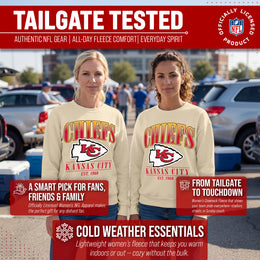 Kansas City Chiefs Womens NFL Starstruck Crewneck Pullover - Cream