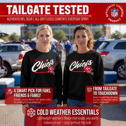 Kansas City Chiefs Womens NFL Scrimmage Line Crewneck Pullover - Black