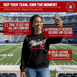Kansas City Chiefs Womens NFL Scrimmage Line Crewneck Pullover - Black