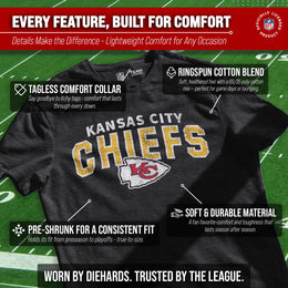 Kansas City Chiefs NFL Starting Fresh Short Sleeve Heather T-Shirt - Black