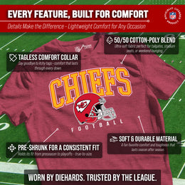 Kansas City Chiefs NFL Adult All Star Heather Tag-Less T-Shirt - Red Heather