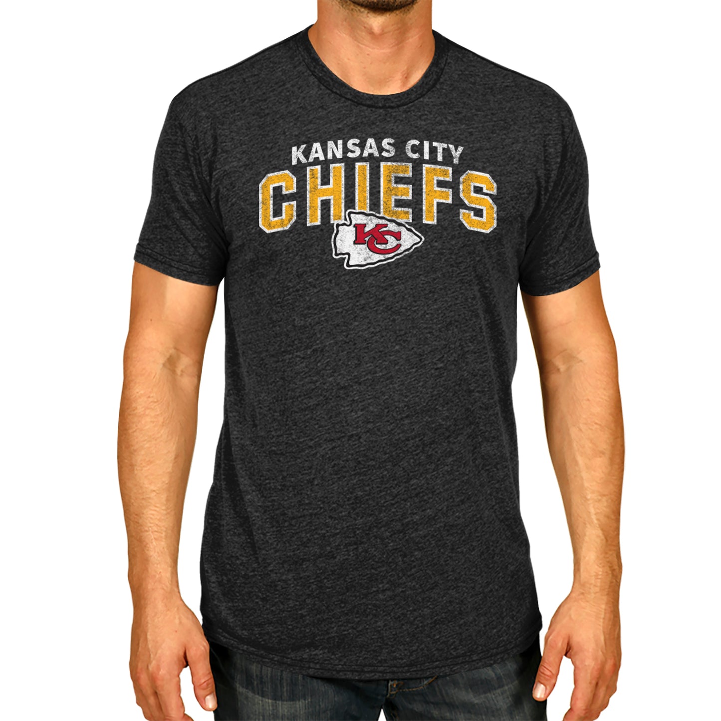 Kansas City Chiefs NFL Starting Fresh Short Sleeve Heather T-Shirt - Black