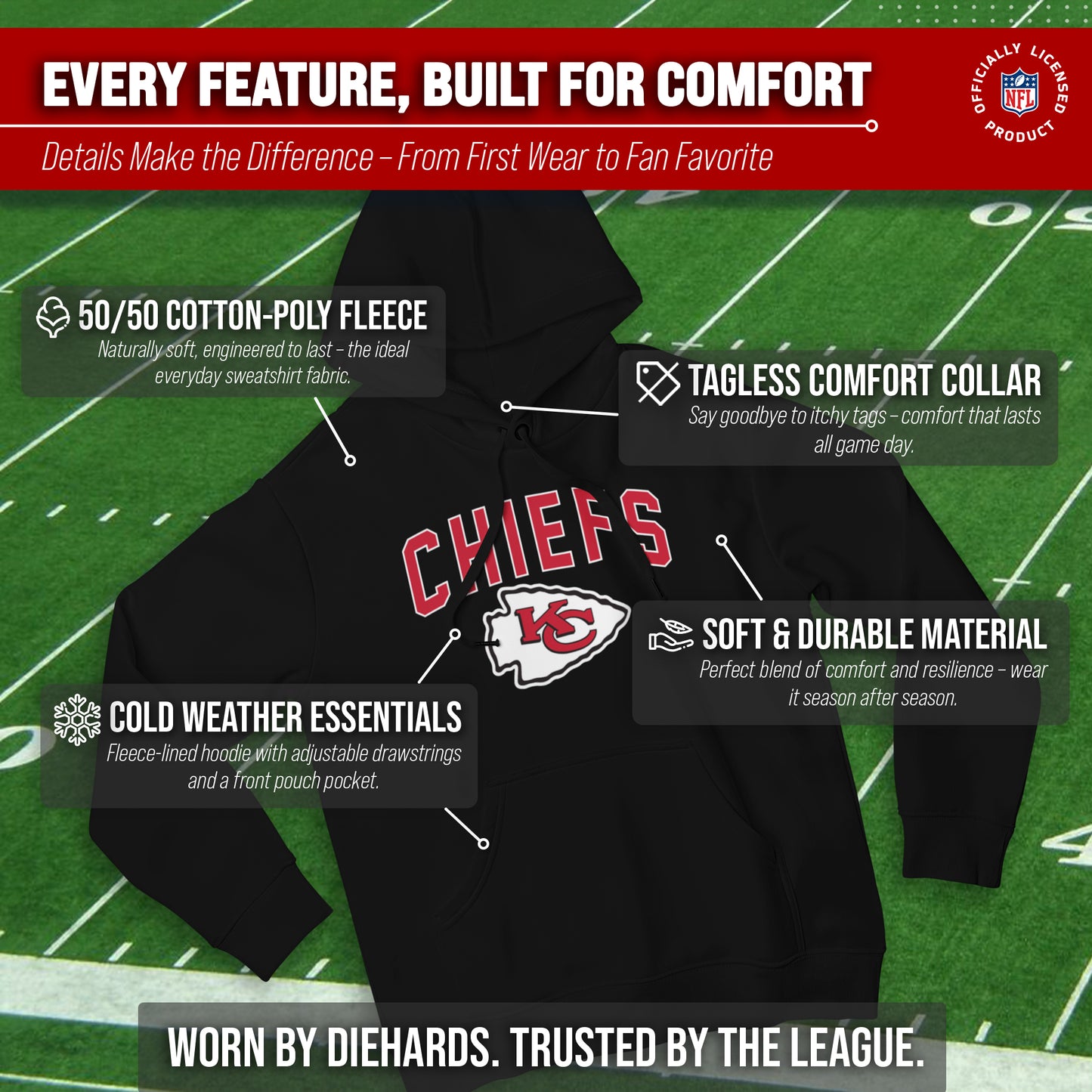 Kansas City Chiefs NFL Home Team Hoodie - Black