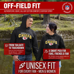 Kansas City Chiefs NFL Adult Unisex Starting Fresh Ultra Soft Fleece Hooded Sweatshirt - Black Heather