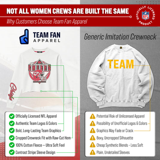 Kansas City Chiefs  Women's Franchise Helmet Cut Crop Crewneck - White