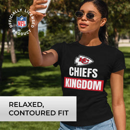 Kansas City Chiefs NFL Womens Plus Size Team Slogan Short Sleeve T-Shirt - Black