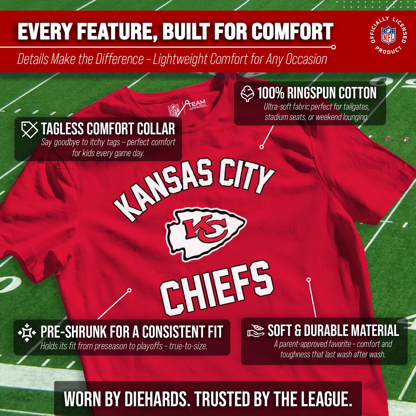 Kansas City Chiefs NFL Youth Gameday Football T-Shirt - Red