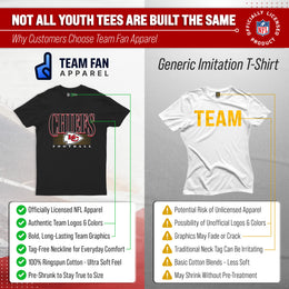 Kansas City Chiefs NFL Youth Overtime Blueprint Football T-Shirt Unisex Tag Free Comfortable - Black