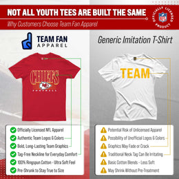 Kansas City Chiefs NFL Youth Overtime Blueprint Football T-Shirt Unisex Tag Free Comfortable - Red