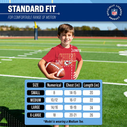 Kansas City Chiefs NFL Youth Overtime Blueprint Football T-Shirt Unisex Tag Free Comfortable - Red