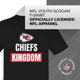 Kansas City Chiefs NFL Youth Team Slogan Short Sleeve Lightweight T Shirt - Black