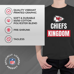 Kansas City Chiefs NFL Youth Team Slogan Short Sleeve Lightweight T Shirt - Black