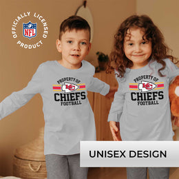 Kansas City Chiefs NFL Youth Property Of Crew Sweatshirt - Sport Gray